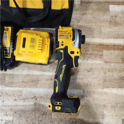 HOUSTON LOCATION - AS - IS DEWALT ATOMIC 20V MAX Lithium-Ion Cordless 1/4 in. Brushless Impact Driver Kit