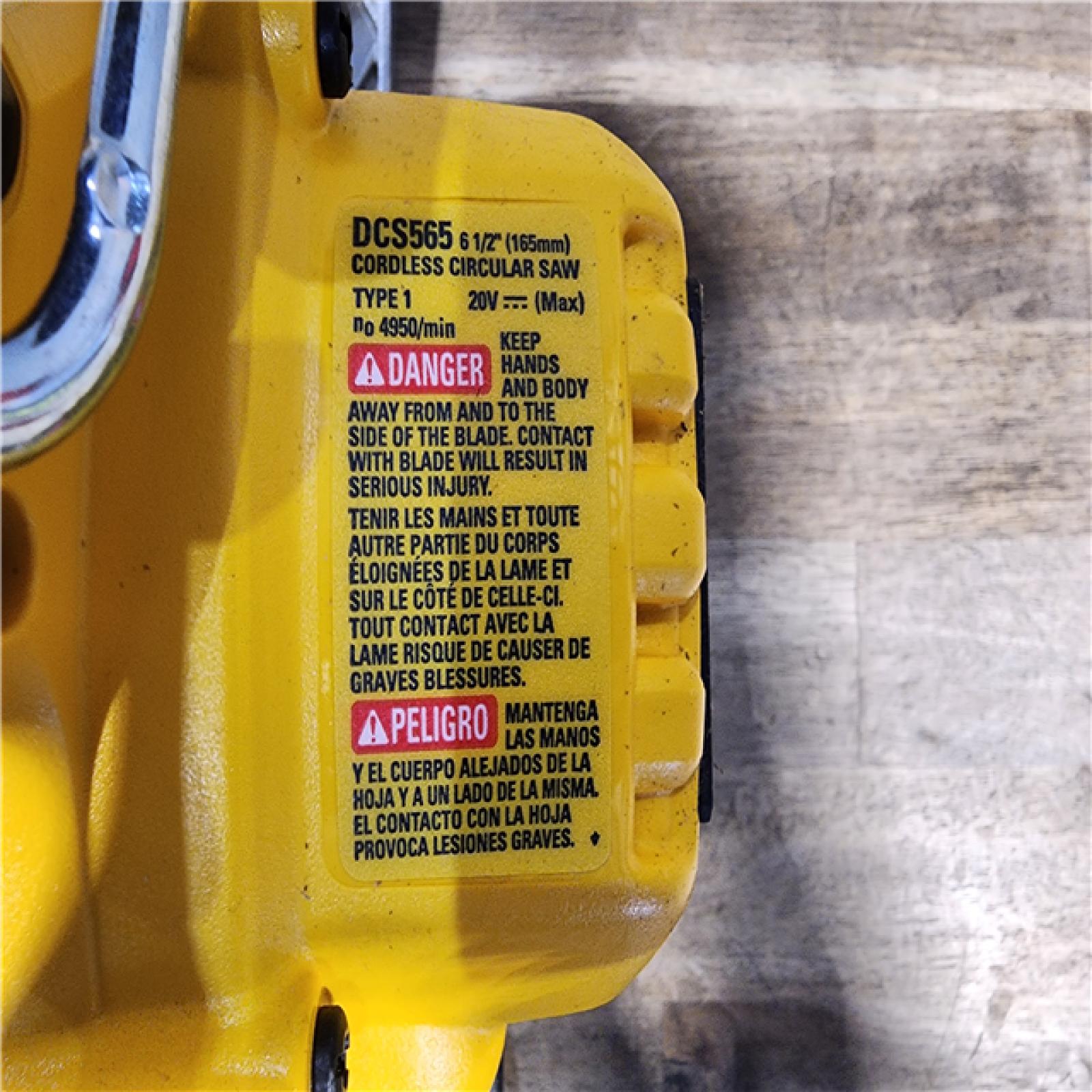 HOUSTON LOCATION - AS-IS DeWALT DCS565B 20V Max Brushless 6.5   Cordless Circular Saw (TOOL ONLY)
