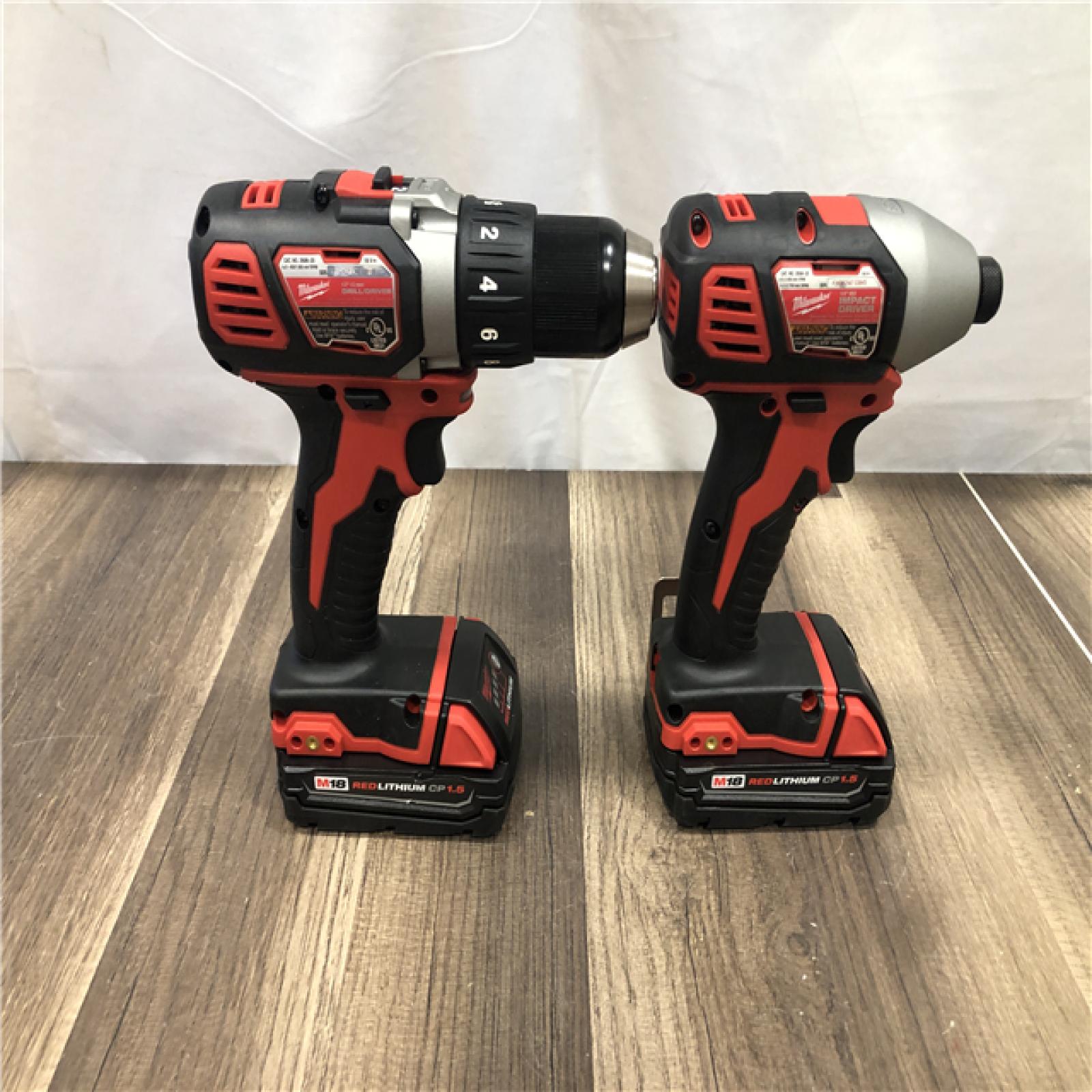 AS-IS Milwaukee 18V Lithium-Ion Cordless Drill Driver/Impact Driver Combo Kit