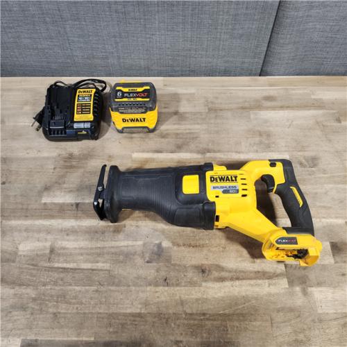 HOUSTON LOCATION - AS-IS DeWalt DCS389B FLEXVOLT 60V MAX Cordless Brushless Reciprocating Saw W/ BATTERY & CHARGER