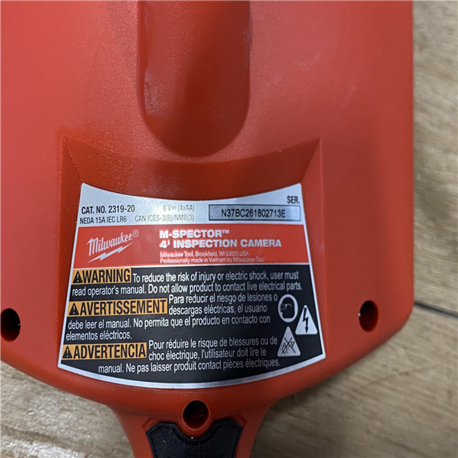 AS-IS Milwaukee M- Spector 4 ft. Inspection Sewer Camera Scope