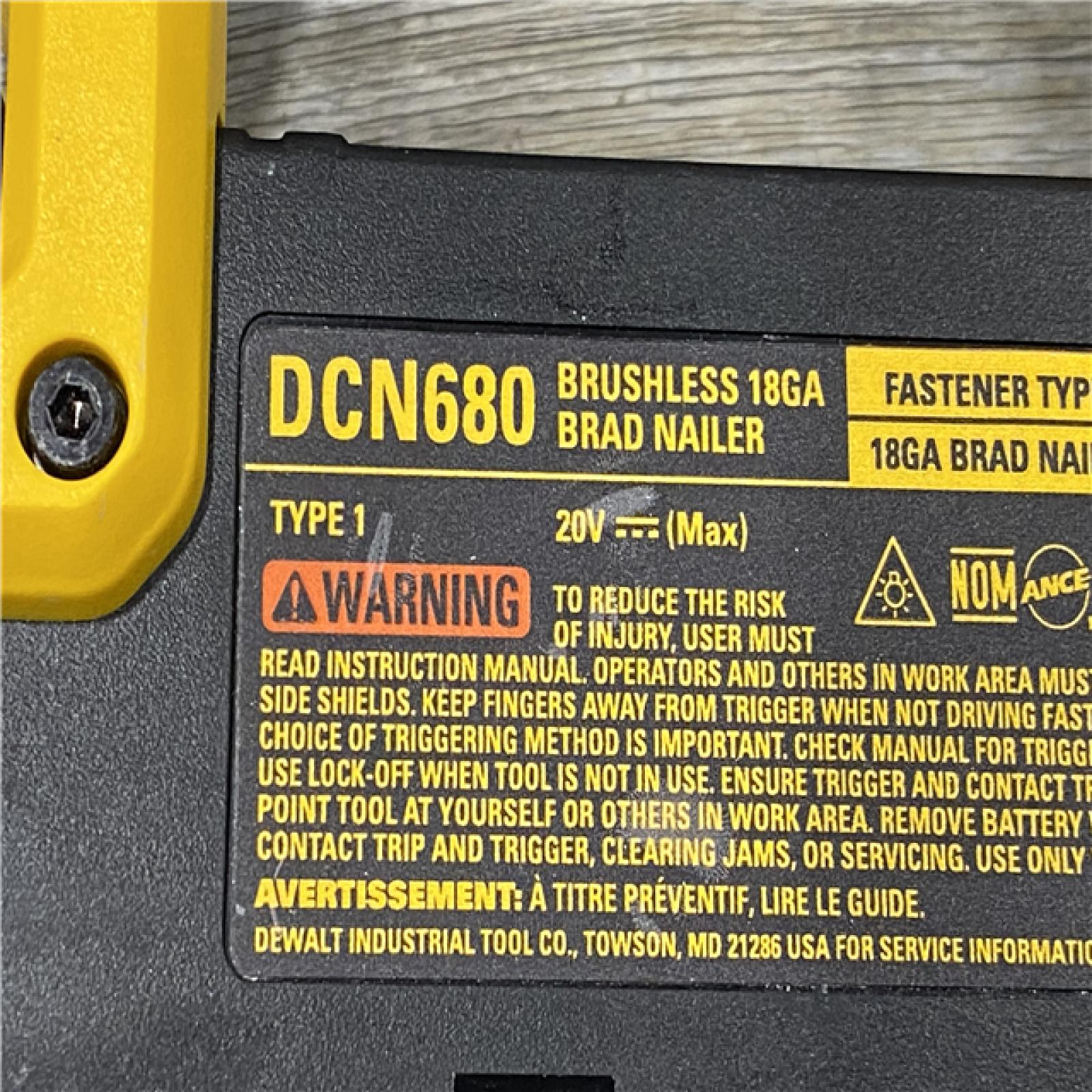 AS-IS DEWALT 20V MAX XR Lithium-Ion Electric Cordless 18-Gauge Brad Nailer (Tool Only)