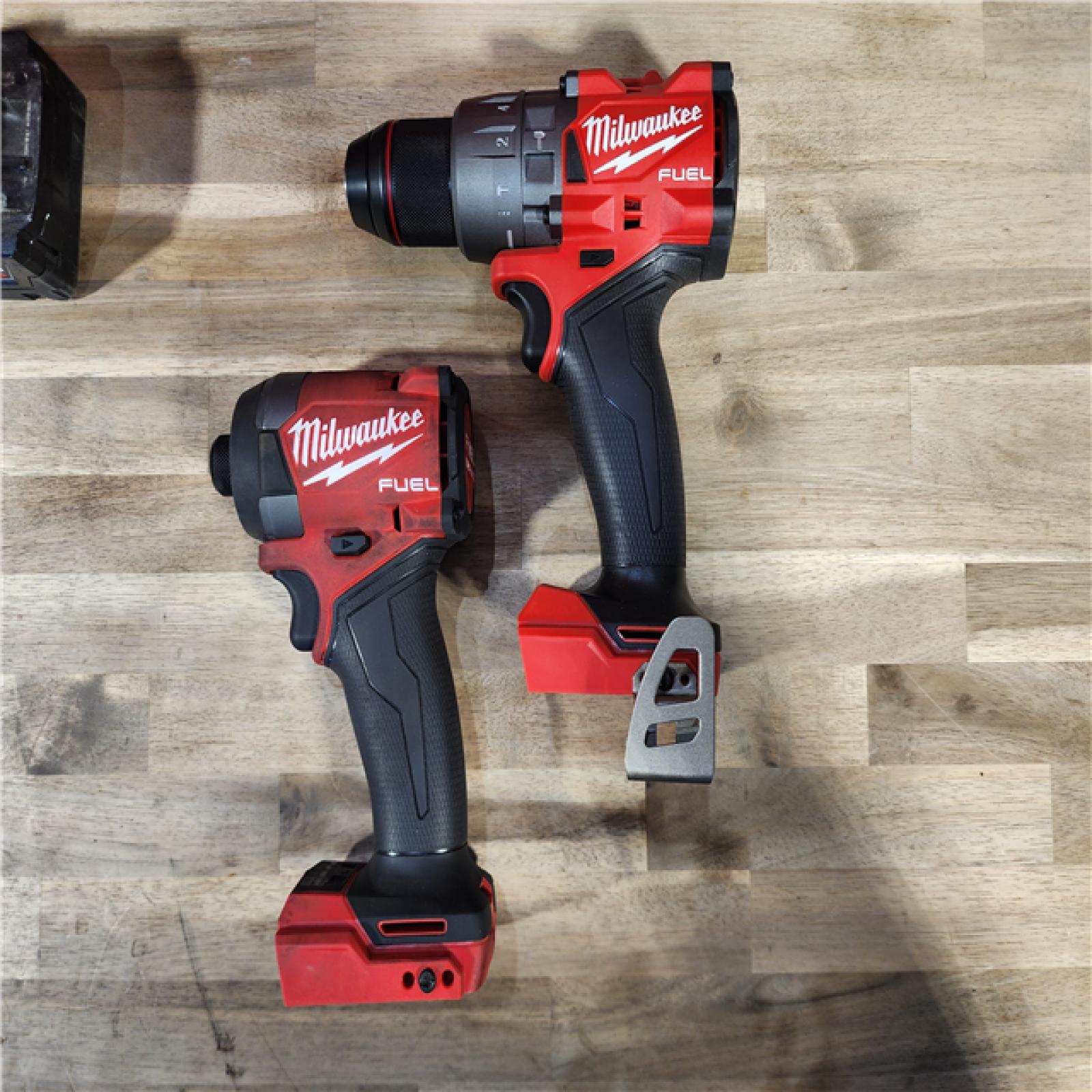 HOUSTON LOCATION - AS-IS MILWAUKEE M18 FUEL 18V Lithium-Ion Brushless Cordless Hammer Drill and Impact Driver Combo Kit (2-Tool) with 2 Batteries