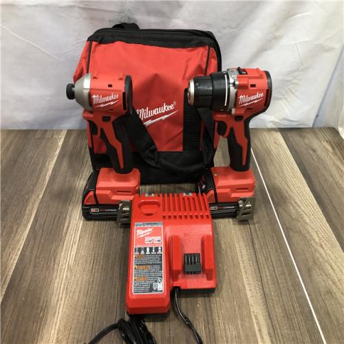 AS-IS Milwaukee 18V Lithium-Ion Brushless Cordless Compact Drill/Impact Combo Kit