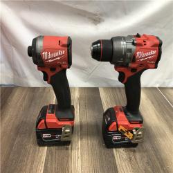 AS-IS Milwaukee FUEL 18V Lithium-Ion Brushless Cordless Hammer Drill and Impact Driver Combo Kit