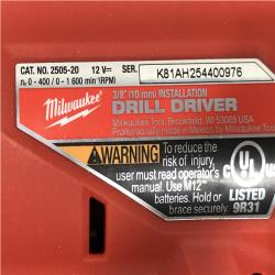 AS-IS Milwaukee FUEL 12V Lithium-Ion Brushless Cordless 4-in-1 Installation 3/8 in. Drill Driver with 4 Tool Head (Tool-Only)