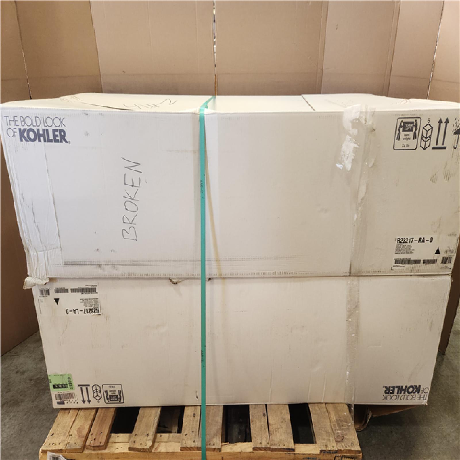 Phoenix AS-IS 2 KOHLER Elmbrook 60 in. x 30.25 in. Soaking Bathtub with Right-Hand Drain in White