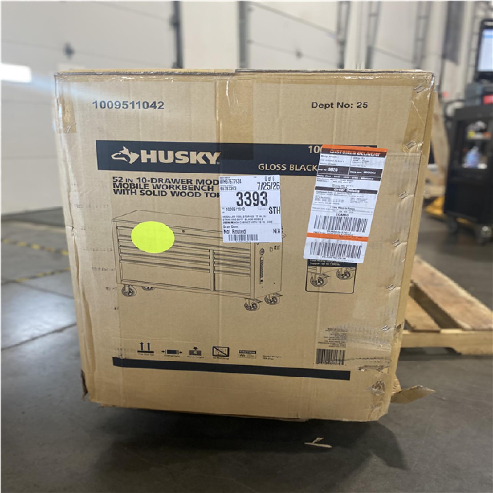 DALLAS LOCATION - AS-IS Husky Modular Tool Storage 52 in. W x 20 in. D Standard Duty Black Mobile Workbench Cabinet