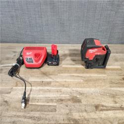 HOUSTON LOCATION - AS-IS Milwaukee Green 125 Ft. Cross Line and Plumb Points Laser Level Kit