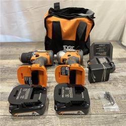 AS-IS RIDGID 18V Cordless Drill/Driver  Impact Driver 2-Tool Combo Ki