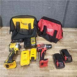 Houston Location AS-IS Milwaukee Drill and Batteries QTY/2 and DeWalt Impact and Batteries with Charger