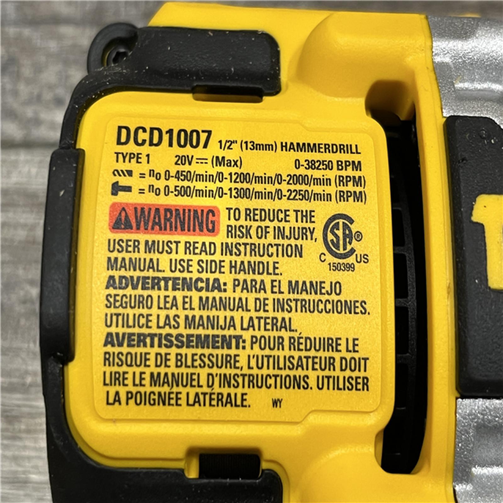 AS-IS DEWALT 20V XR Lithium-Ion Cordless Hammer Drill Kit