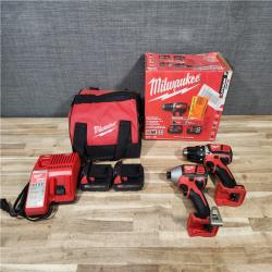HOUSTON LOCATION - AS-IS Milwaukee 18V Lithium-Ion Cordless Drill Driver/Impact Driver Combo Kit