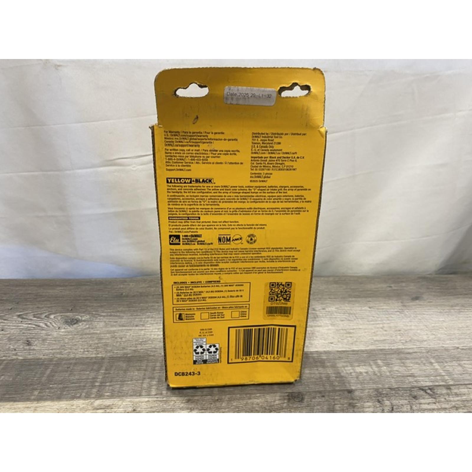 NEW - DEWALT 20V MAX Lithium-Ion 2.0 Ah and (2) 4.0 Ah Battery Packs (3-Pack)