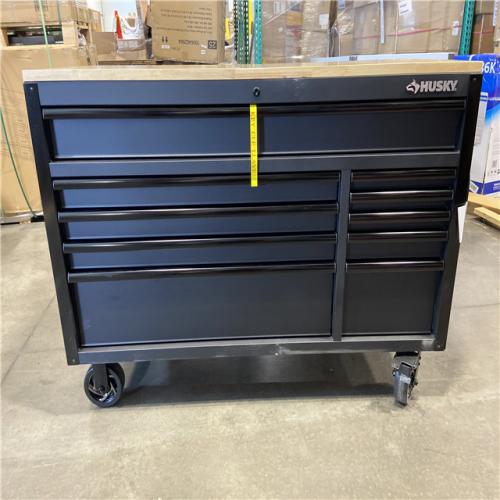 DALLAS LOCATION - Husky 56 in. W x 27.6 in. D 10-Drawer Matte Black Heavy-Duty Mobile Workbench