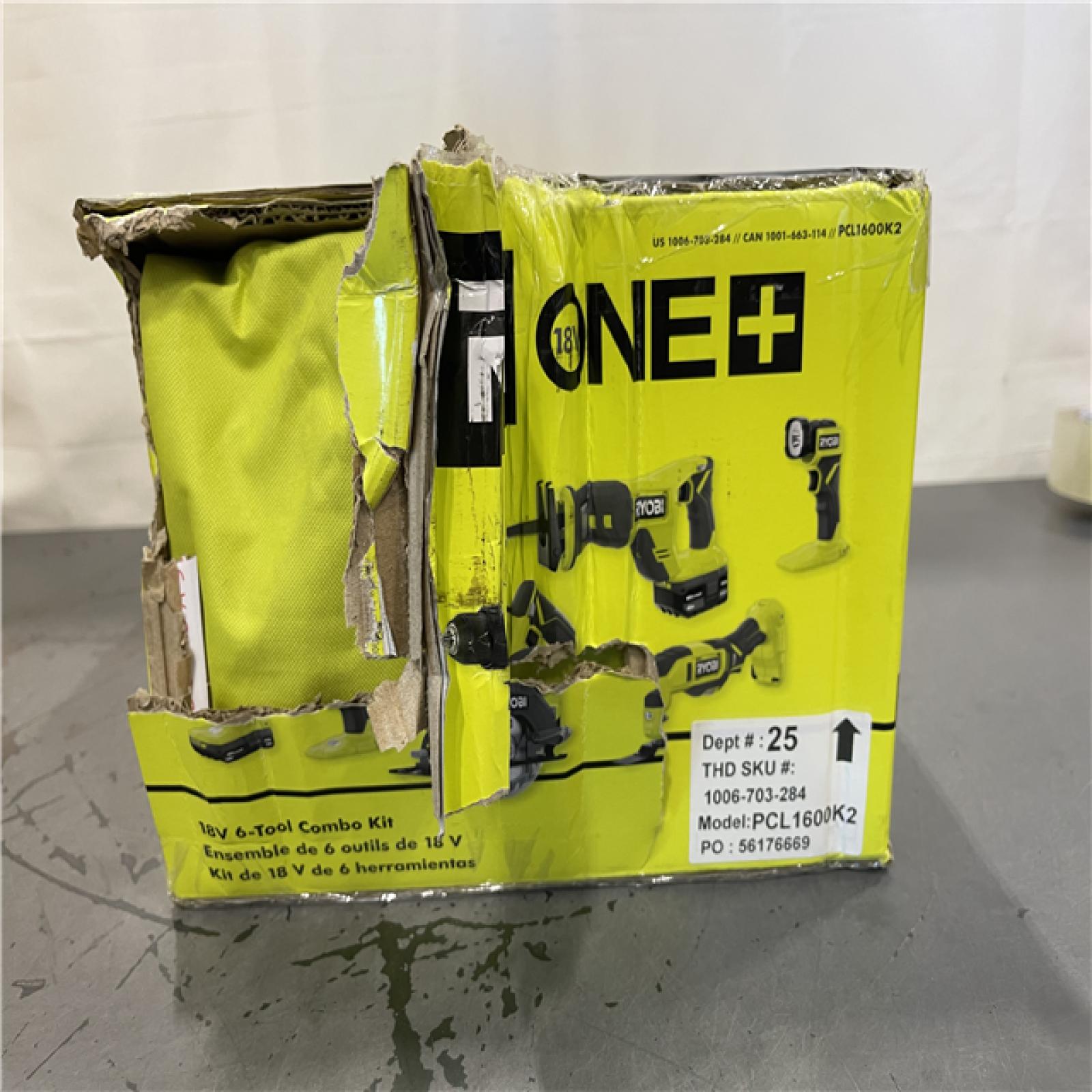 NEW! - RYOBI ONE+ 18V Cordless 6-Tool Combo Kit with 1.5 Ah Battery  4.0 Ah Battery  and Charger