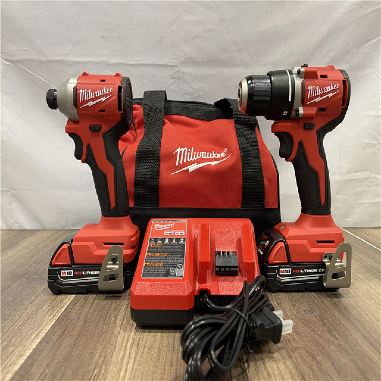 AS-IS Milwaukee 18V Lithium-Ion Brushless Cordless Compact Drill/Impact Combo Kit