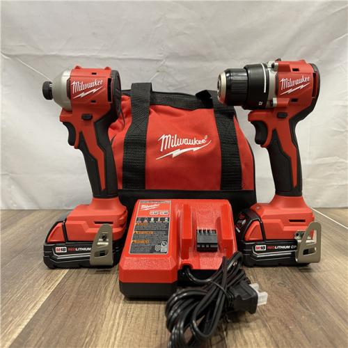 AS-IS Milwaukee 18V Lithium-Ion Brushless Cordless Compact Drill/Impact Combo Kit