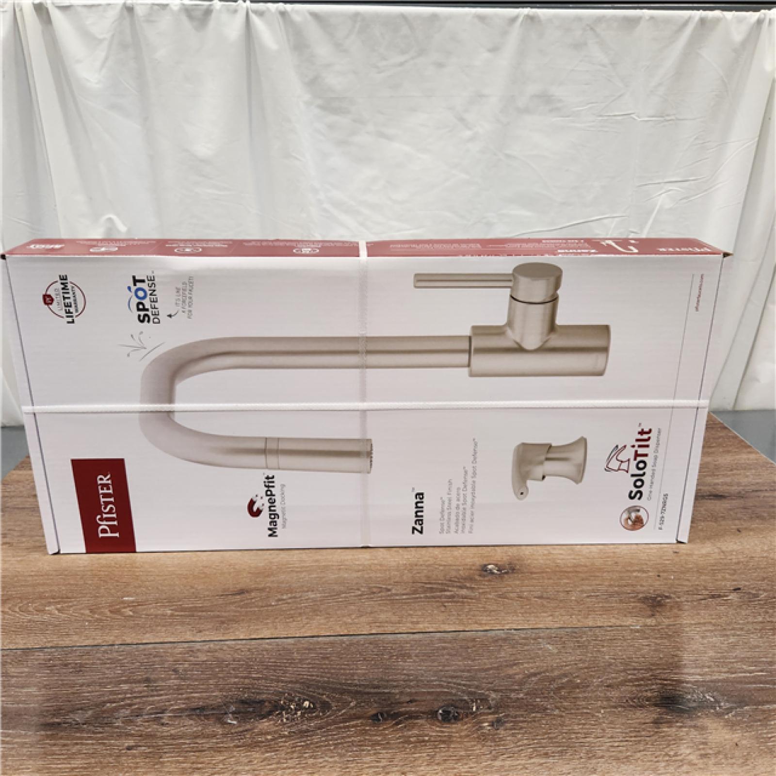 NEW! Pfister Zanna Pull Down Sprayer Kitchen Faucet with Deckplate and Soap Dispenser in Spot Defense Stainless Steel