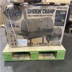DALLAS LOCATION - Char-Griller Smokin' Champ Charcoal Grill Offset Smoker in Black