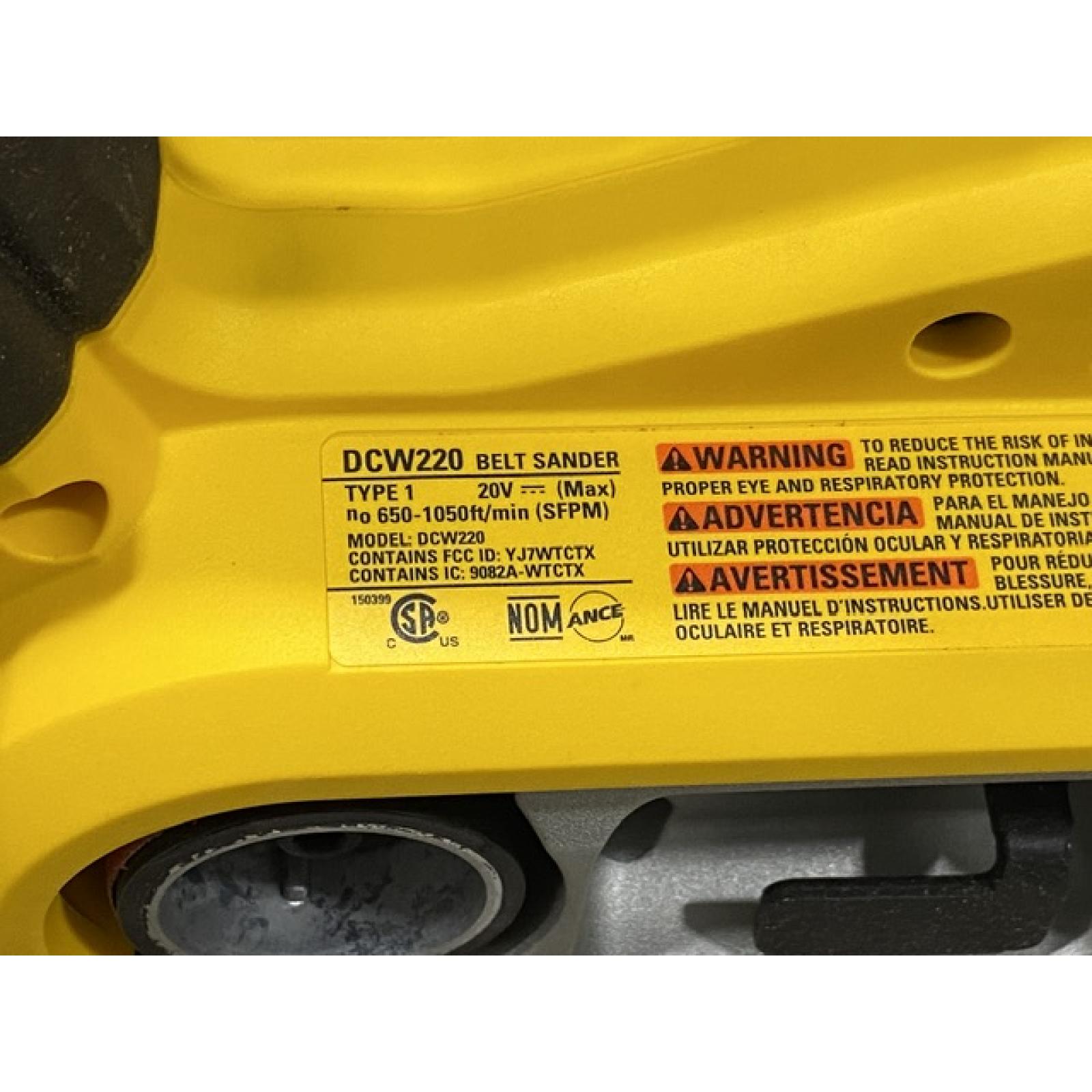 AS-IS DEWALT 20V MAX* XR Brushless Cordless Belt Sander (Tool-Only)