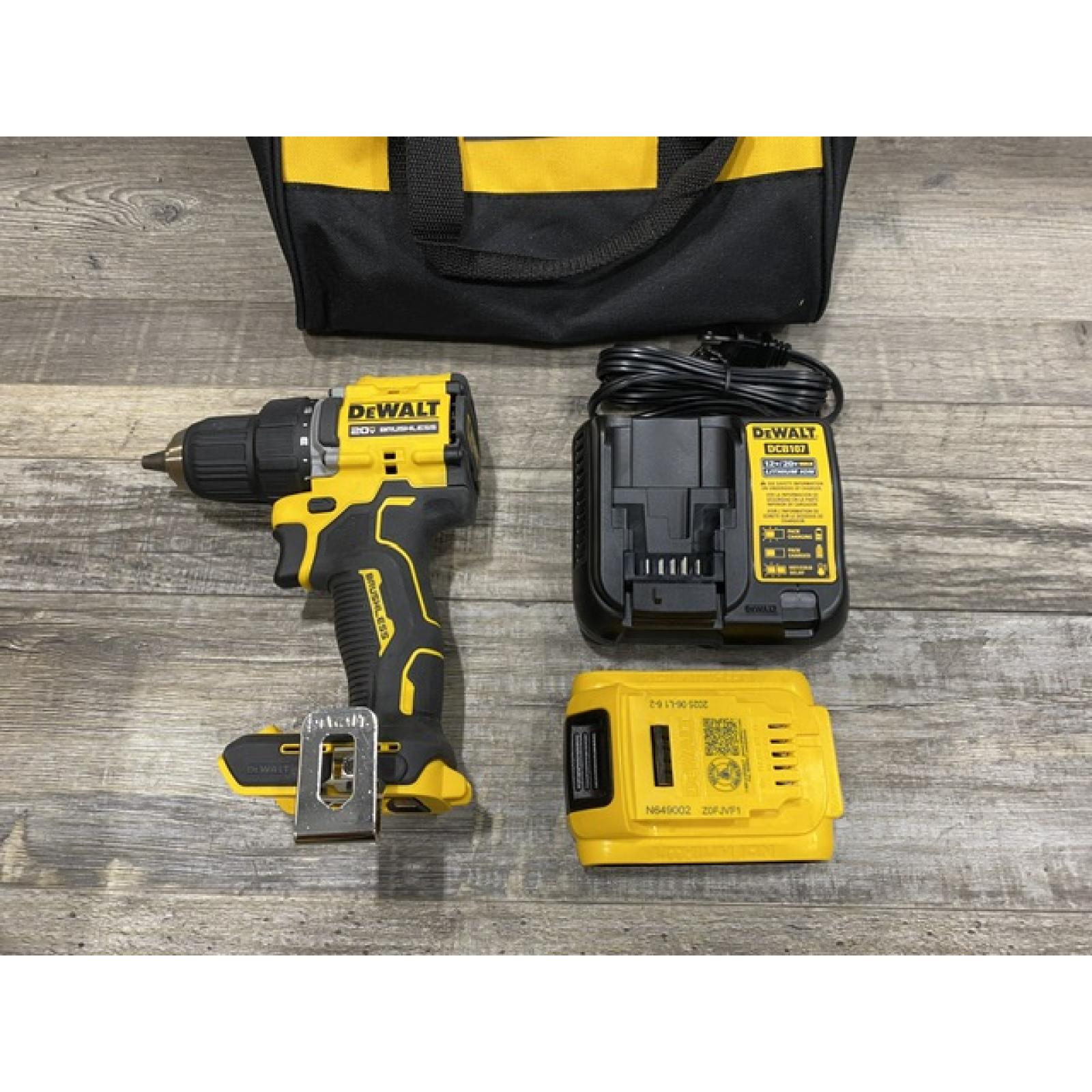 AS-IS DEWALT Atomic 20V Lithium-Ion Cordless Compact 1/2 in. Drill/Driver Kit