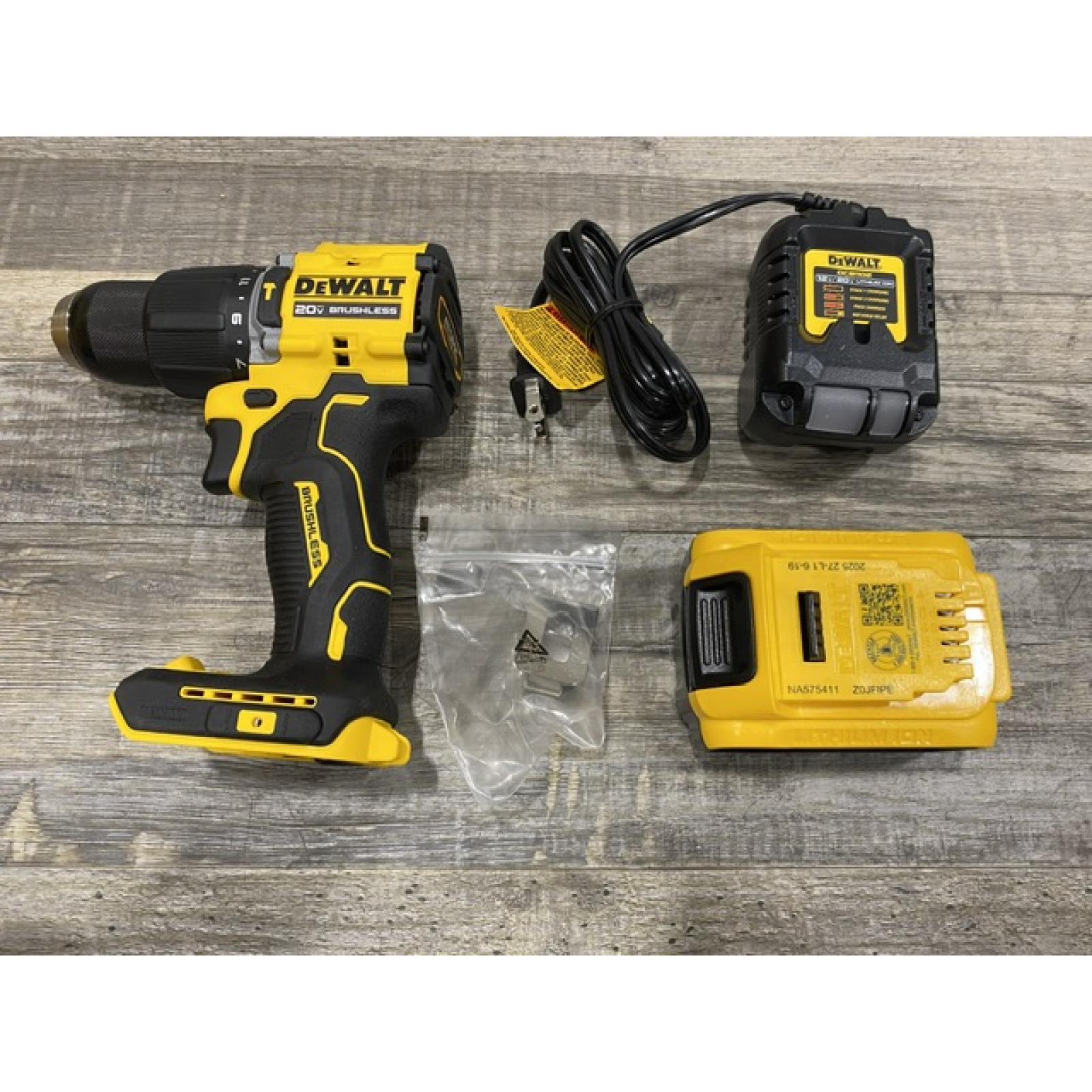 AS-IS DEWALT ATOMIC 20V Lithium-Ion Cordless 1/2 in. Hammer Drill Kit