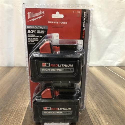 NEW- Milwaukee M18 18-Volt Lithium-Ion High Output 6.0Ah Battery Pack (2-Pack)