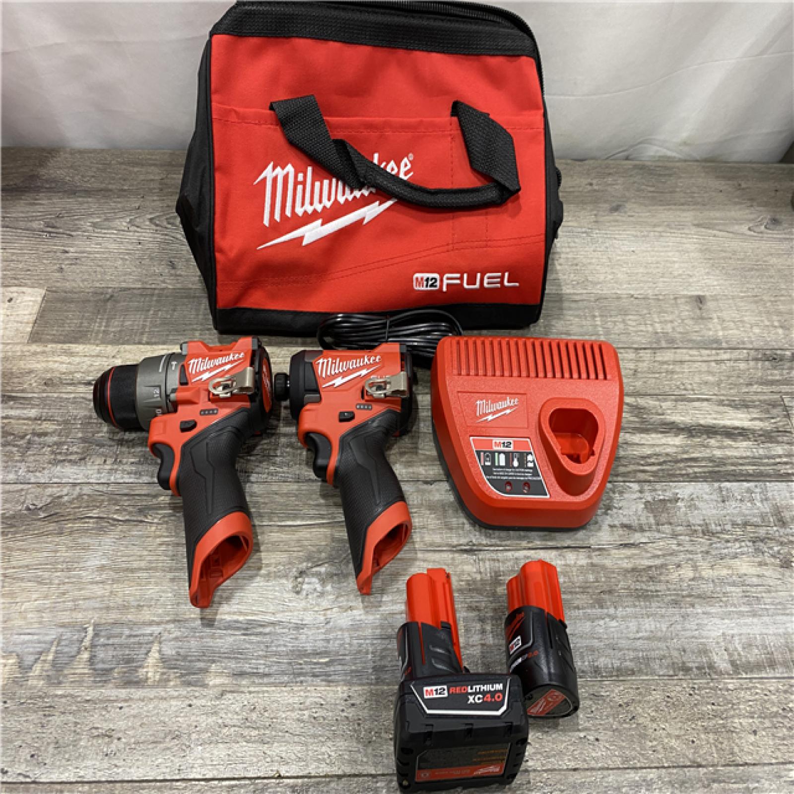 AS-IS Milwaukee FUEL 12-Volt Lithium-Ion Brushless Cordless Hammer Drill and Impact Driver Combo Kit
