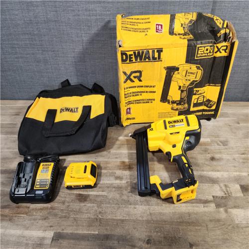 HOUSTON LOCATION - AS-IS DeWALT DCN681D1 20-Volt MAX 18ga Cordless Brushless Narrow Crown Stapler Kit