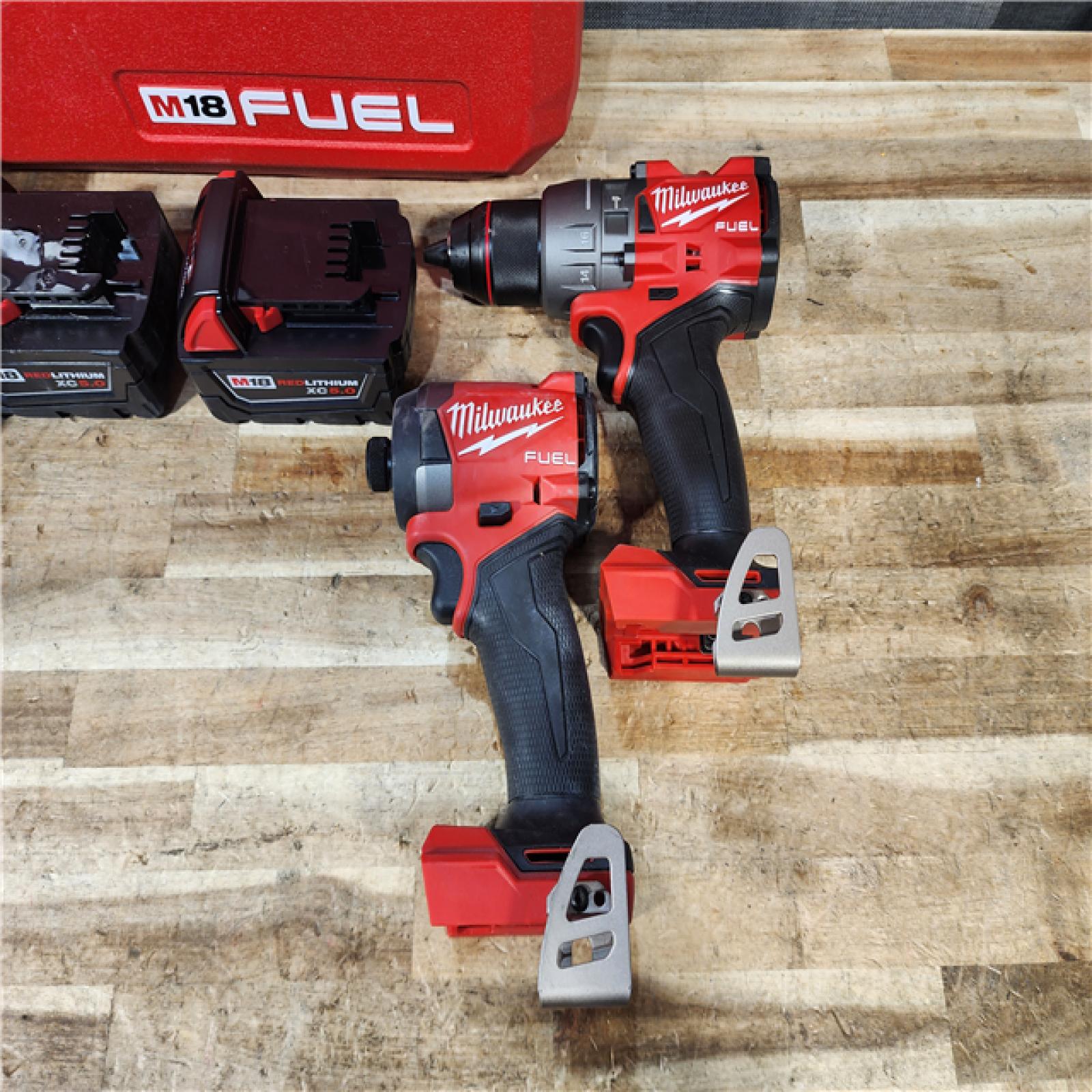 HOUSTON LOCATION - AS - IS Milwaukee FUEL 18V Lithium-Ion Brushless Cordless Hammer Drill and Impact Driver Combo Kit