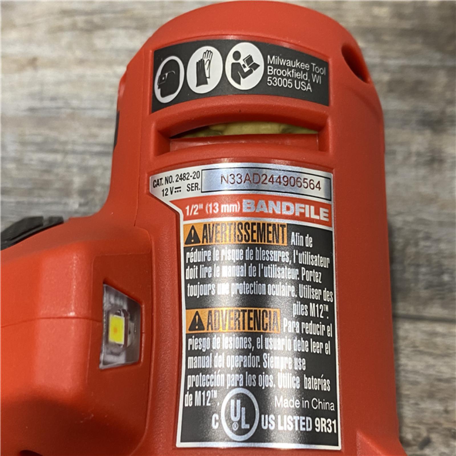 LIKE NEW - Milwaukee FUEL 12V Lithium-Ion Brushless Cordless 1/2 in. x 18 in. Bandfile (Tool-Only)