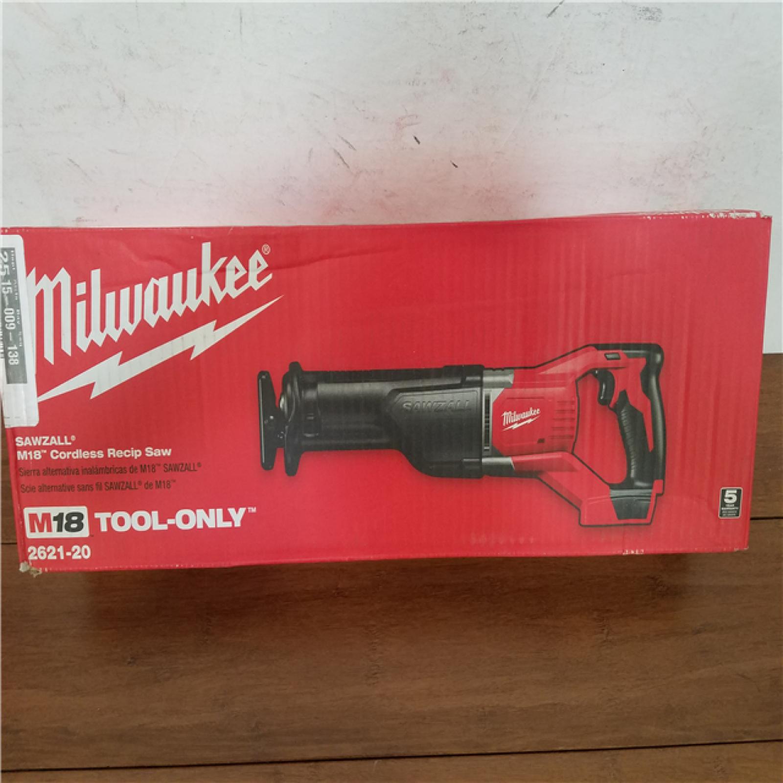 California NEW Milwaukee Sawzall M18 Cordless Recip Saw (Tool Only)