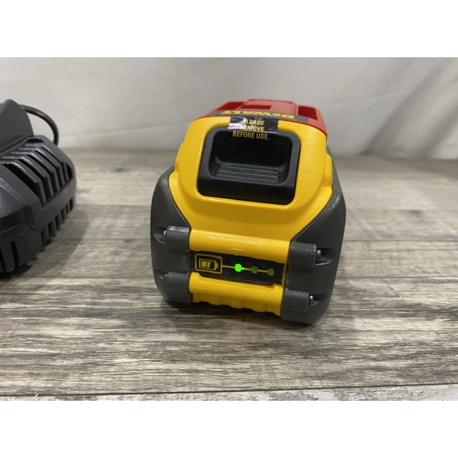 AS-IS DEWALT FLEXVOLT 20V/60V MAX Lithium-Ion 6.0Ah Battery Pack with 6 Amp Output Charger