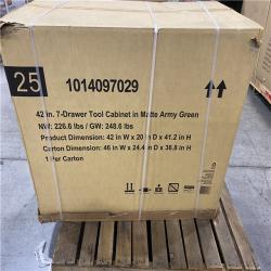 DALLAS LOCATION -  Husky Heavy-Duty 42 in. W 7-Drawer Matte Army Green Rolling Tool Cabinet