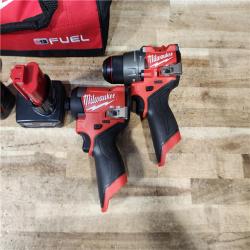HOUSTON LOCATION - AS - IS Milwaukee FUEL 12-Volt Lithium-Ion Brushless Cordless Hammer Drill and Impact Driver Combo Kit
