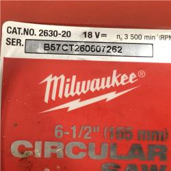 AS-IS Milwaukee 18V Lithium-Ion Cordless 6-1/2 in. Circular Saw (Tool-Only)