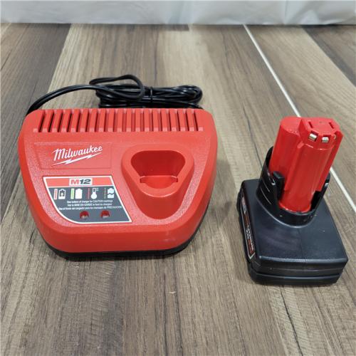 AS-IS   Milwaukee M12 12-Volt Lithium-Ion XC Battery Pack 4.0 Ah and Charger Starter Kit