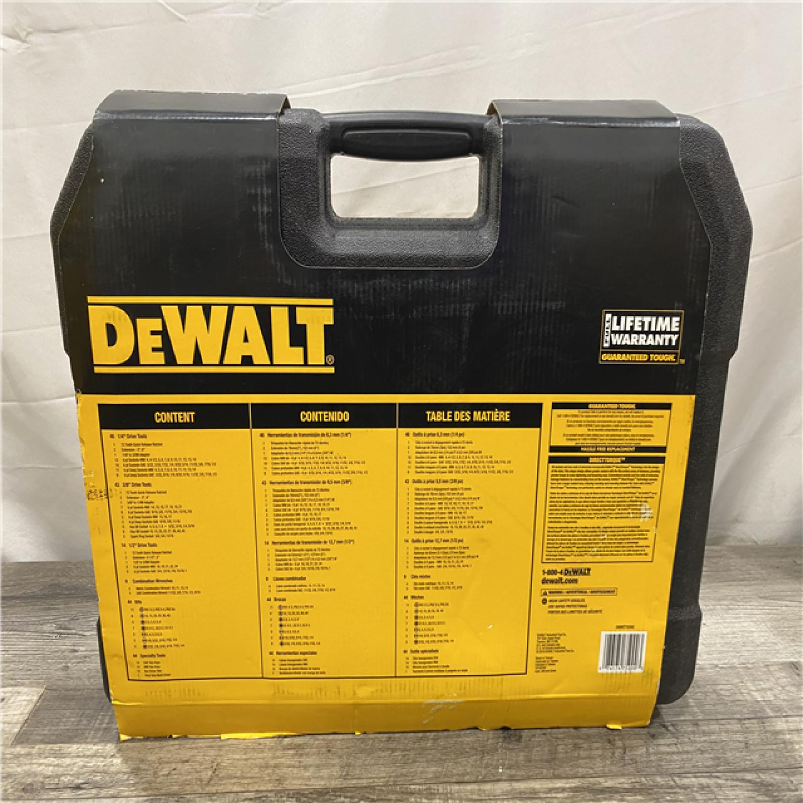 LIKE NEW - DEWALT 1/4 in.  3/8 in.  and 1/2 in. Drive Polished Chrome Mechanics Tool Set (200-Piece)