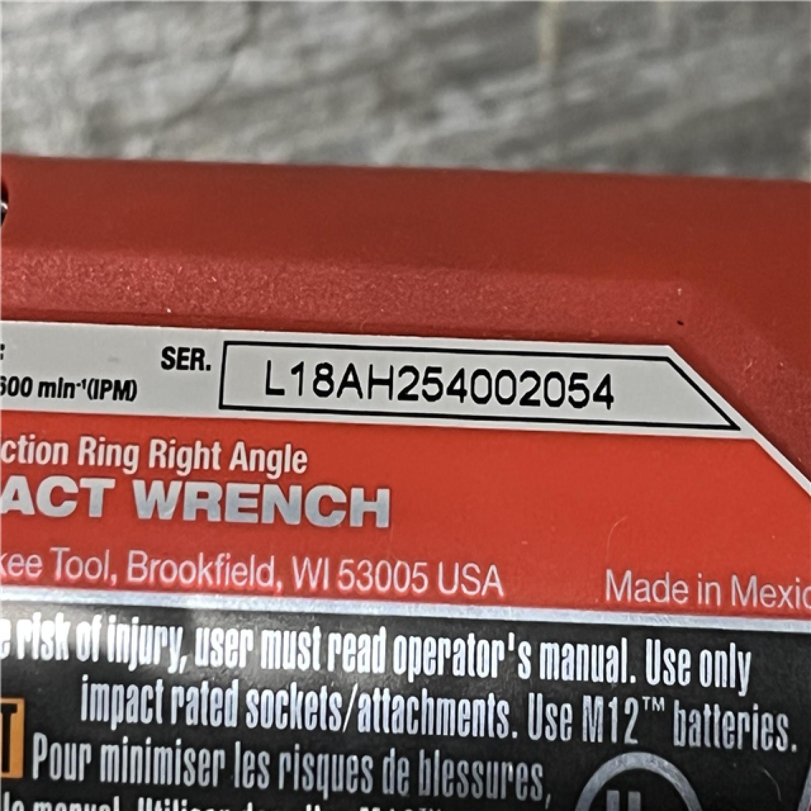 AS-IS Milwaukee FUEL 12V Lithium-Ion Brushless Cordless 3/8 in. Right Angle Impact Wrench (Tool-Only)