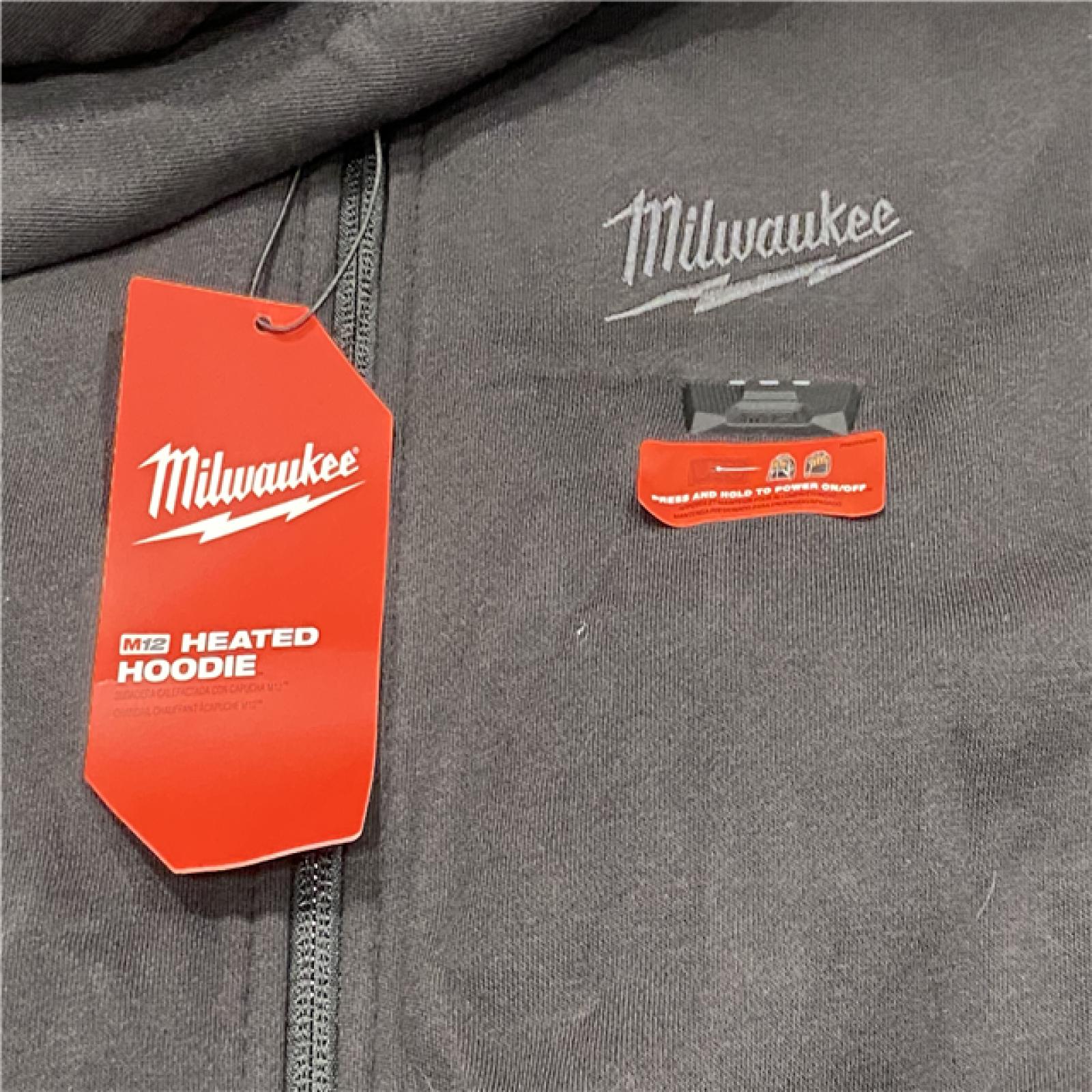 AS-IS Milwaukee Men's Large 12-Volt Lithium-Ion Cordless Black Heated Jacket Hoodie Kit