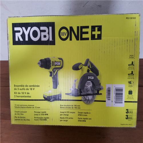 California NEW Ryobi One+ 18V 2-Tool Combo Kit  Includes (2) Batteries & Charger