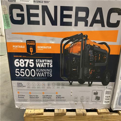 Dallas Location - As-Is Generac 6875 / 5500-Watt Electric Gasoline Powered Portable Generator