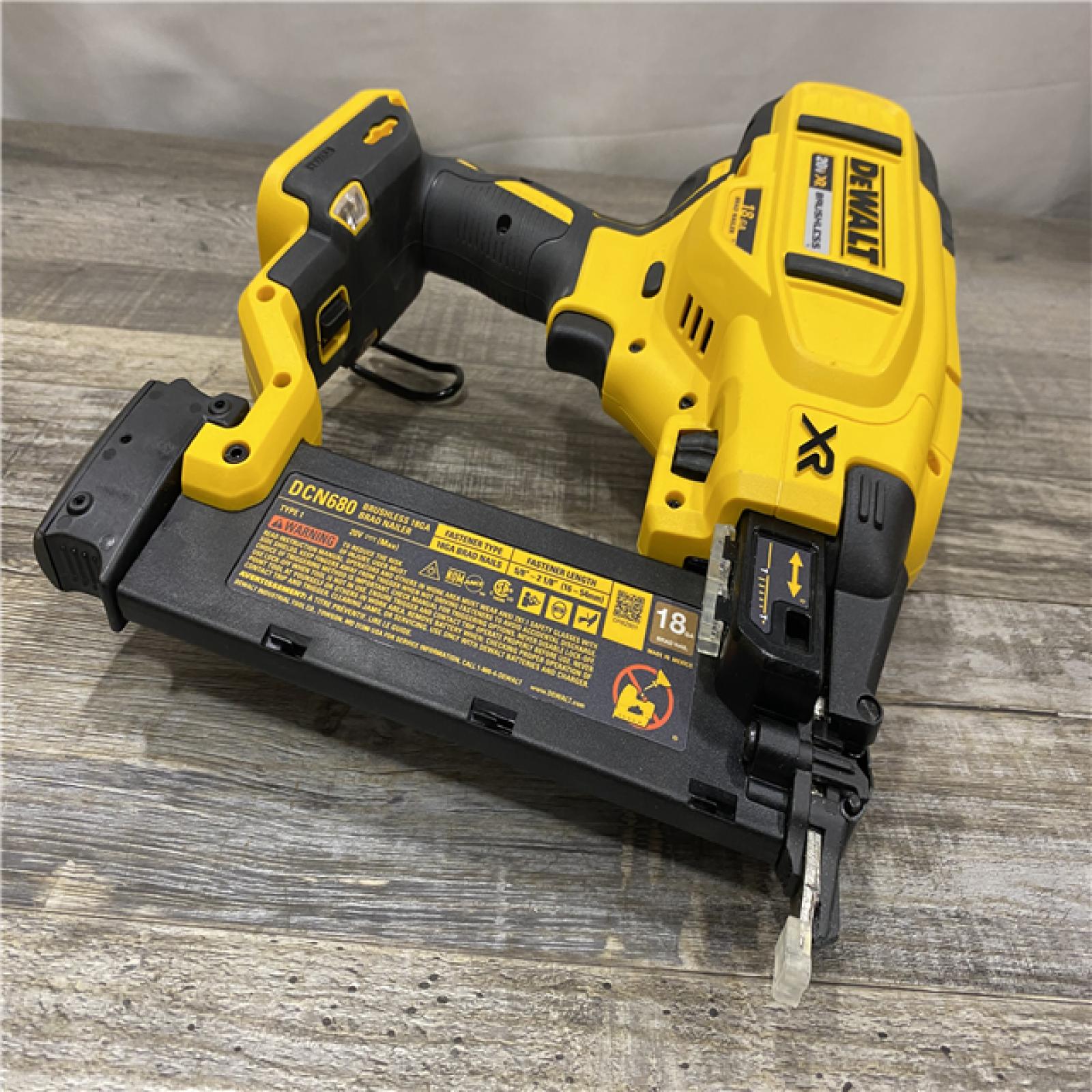 AS-IS DEWALT 20V MAX XR Lithium-Ion Electric Cordless 18-Gauge Brad Nailer (Tool Only)