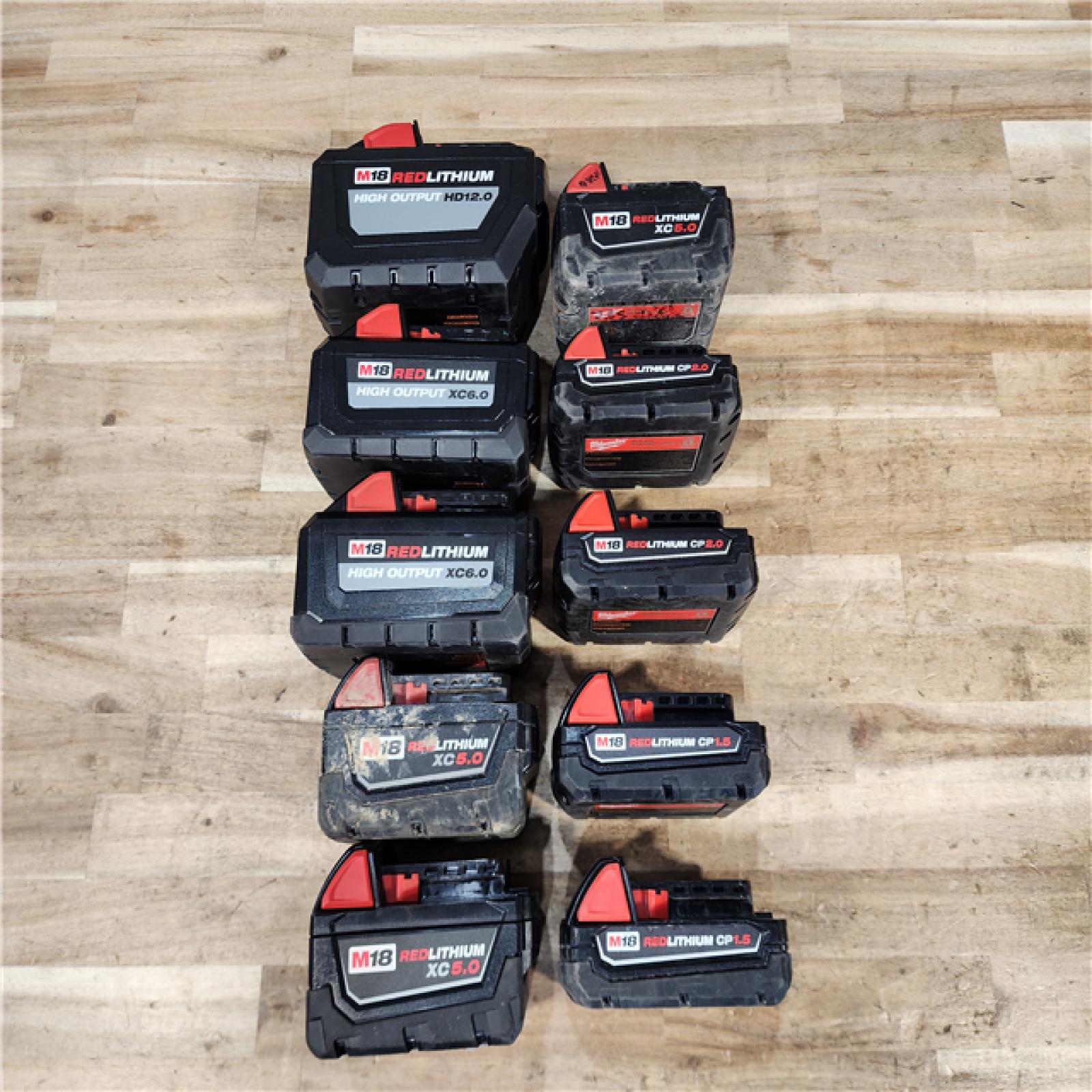 HOUSTON LOCATION - AS-IS MILWAUKEE BATTERY PACK QTY - 10