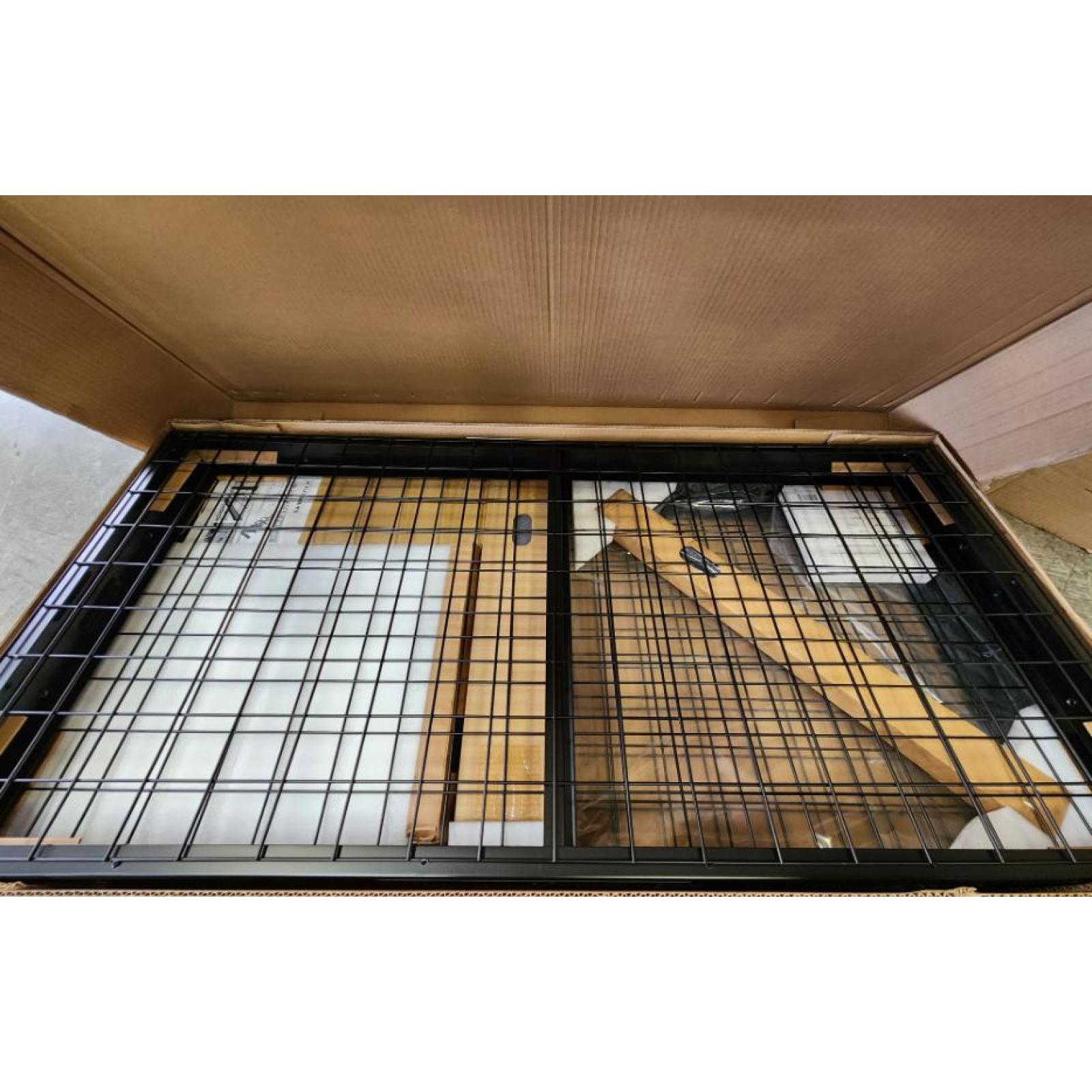 Phoenix NEW FLEXIMOUNTS OHK Series 48 in. W x 96 in. D x 22-40 in. H Black Ceiling Mounted Overhead Garage Storage Rack with Accessory Hooks