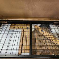 Phoenix NEW FLEXIMOUNTS OHK Series 48 in. W x 96 in. D x 22-40 in. H Black Ceiling Mounted Overhead Garage Storage Rack with Accessory Hooks