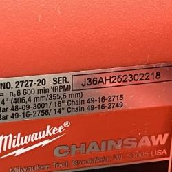 AS-IS Milwaukee FUEL 16 in. 18V Lithium-Ion Brushless Battery Chainsaw (Tool-Only)