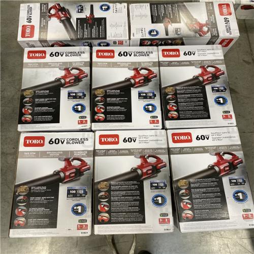 DALLAS LOCATION NEW! - TORO 60V MAX* 110 mph Brushless Leaf Blower with 2.0Ah Battery PALLET - (8 UNITS)