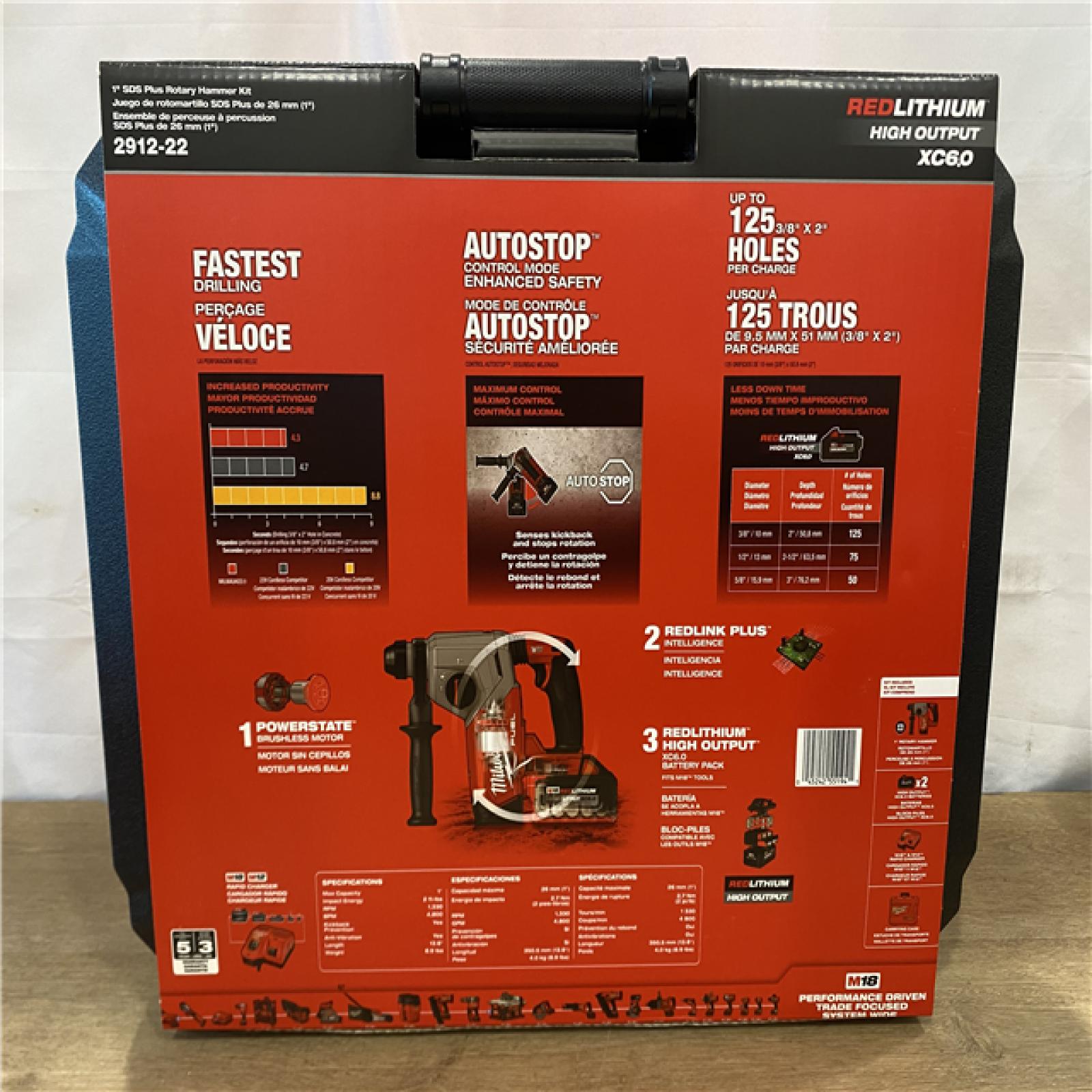 NEW! Milwaukee FUEL 18V Lithium-Ion Brushless 1 in. Cordless SDS-Plus Rotary Hammer Kit